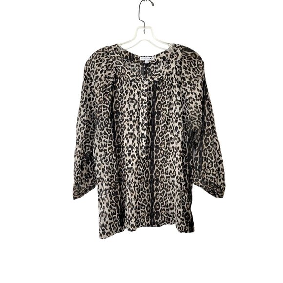 Cotton On Tops - Cotton On Animal Print Leopard Print Peasant Blouse